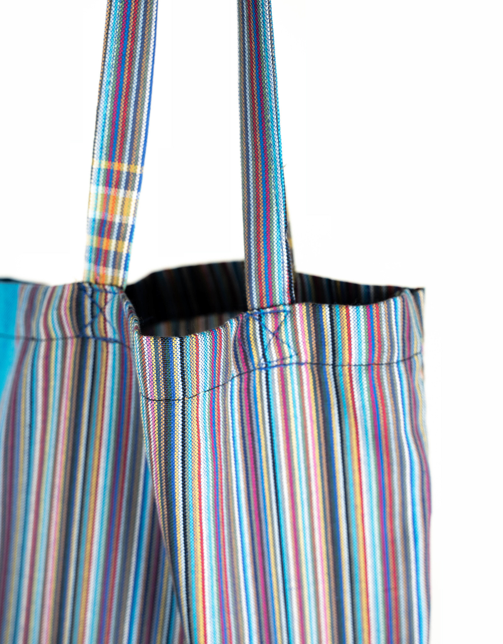 Kikoy tote bag - stripey blue - Maisha.Style