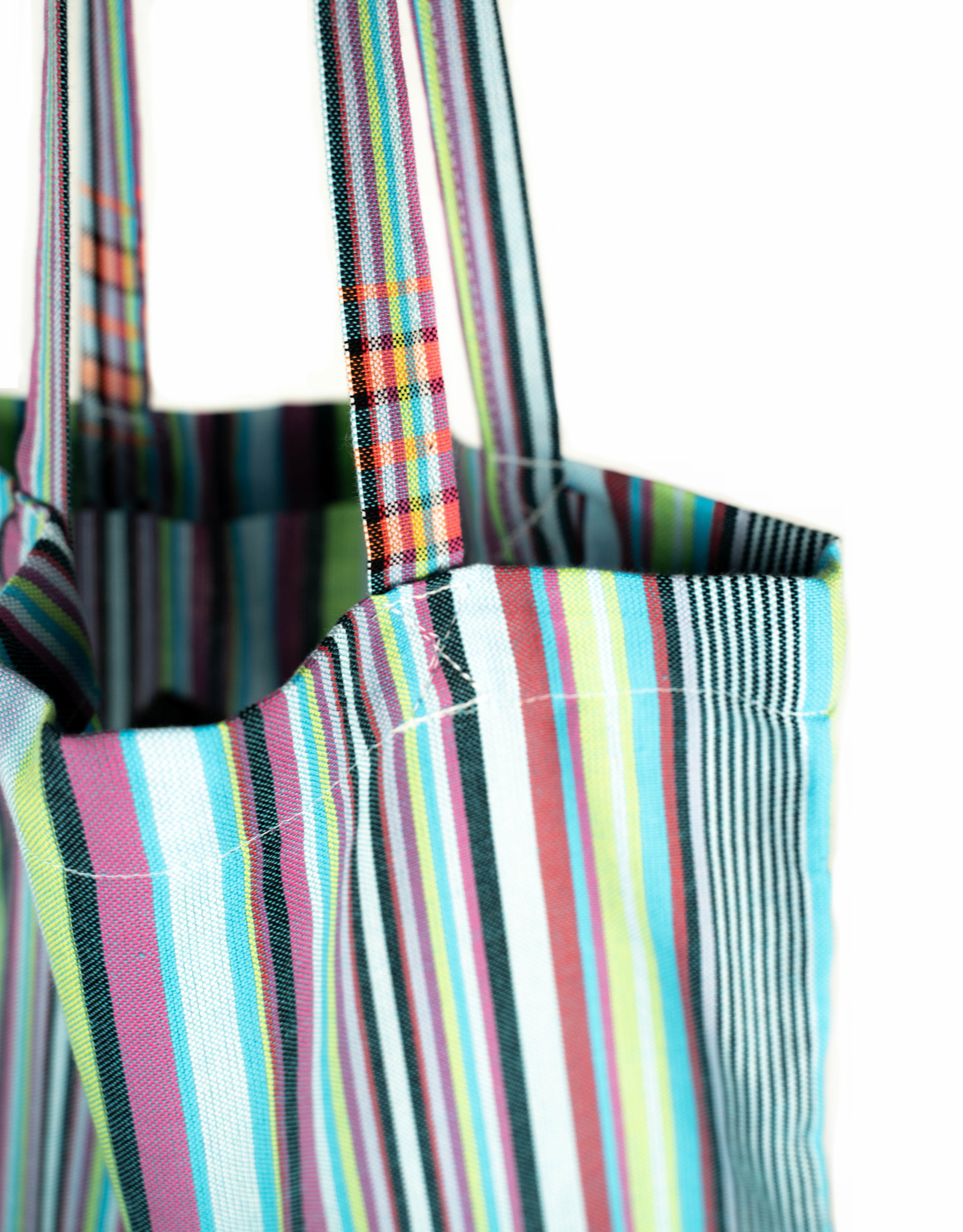 Maisha.Style Kikoy tote bag - stripey mixed turquoise