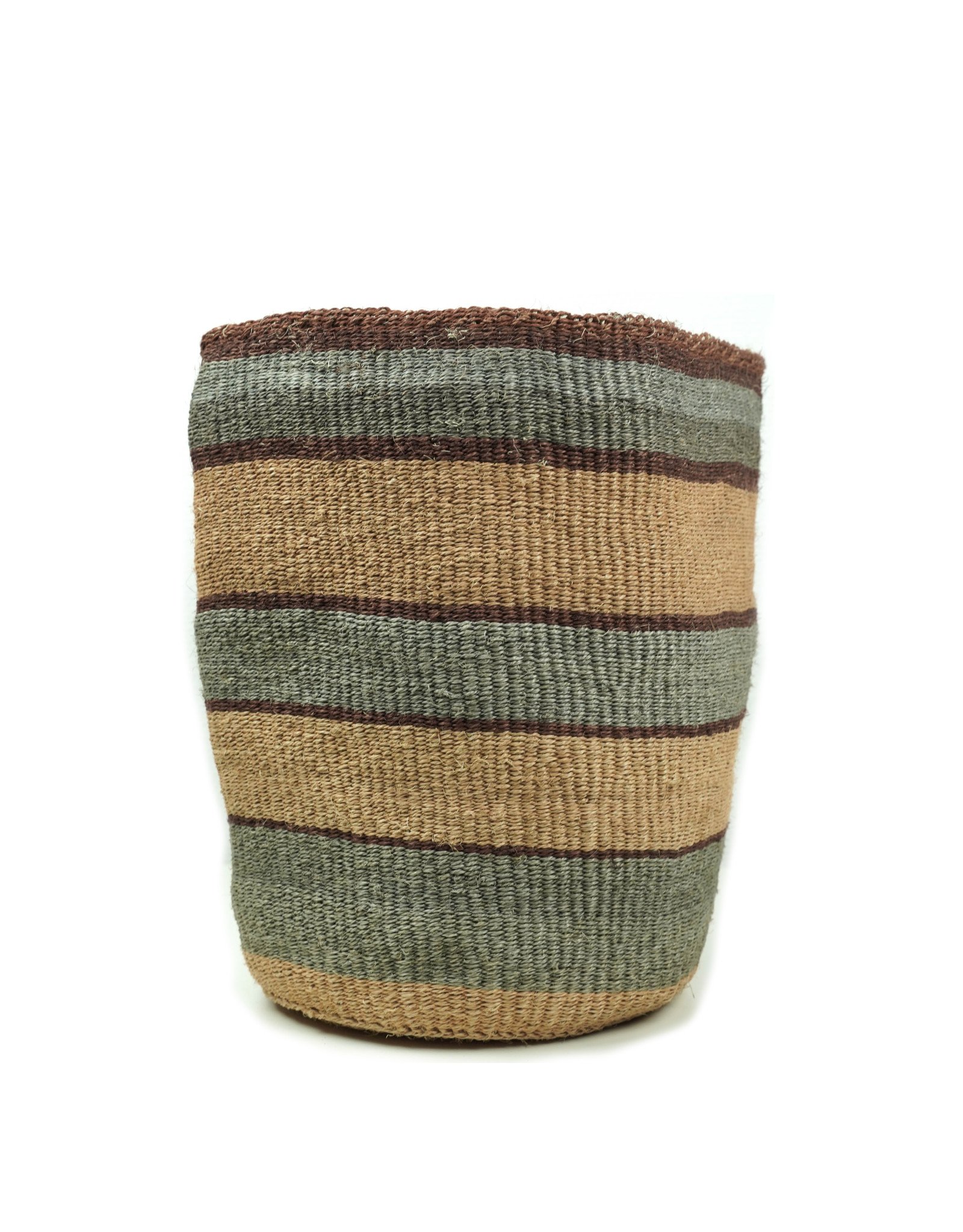 Maisha.Style Taita basket - reed grey brown stripes - L4