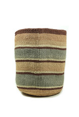 Maisha.Style Taita basket - reed grey brown stripes - L5