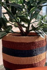 Maisha.Style Taita basket - reed brown black stripes - L1