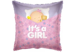 Pillow - Baby Girl Sleeping - 18 inch - Kaleidoscope