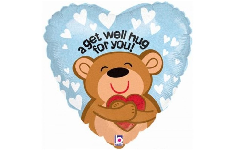 Get Well Big Hug Holographic - 18 inch - Betallic