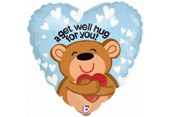 Get Well Big Hug Holographic - 18 inch - Betallic