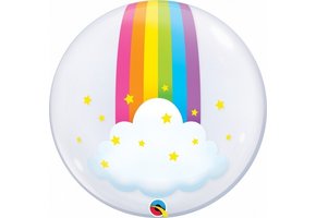 DECO BUBBLE - 24 inch - Rainbow Clouds - Qualatex
