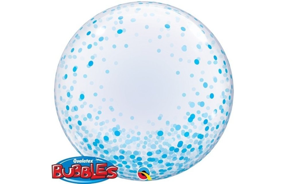 DECO BUBBLE - Confetti Blue - 24 inch - Qualatex