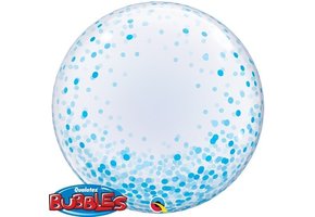 DECO BUBBLE - Confetti Blue - 24 inch - Qualatex
