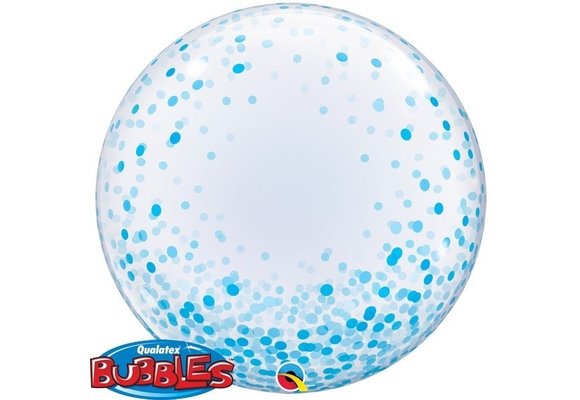 DECO BUBBLE - Confetti Blue - 24 inch - Qualatex