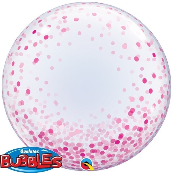DECO BUBBLE - Confetti Pink - 24 inch - Qualatex