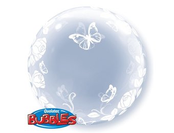DECO BUBBLE - 24"/61cm - Elegant Roses & Butterflies