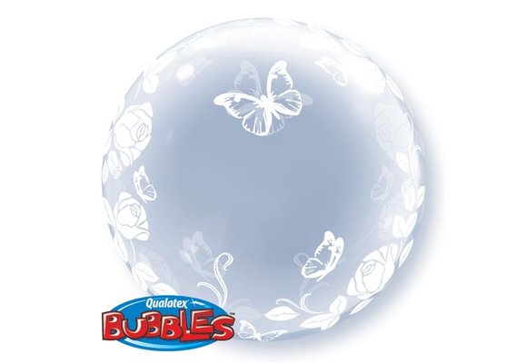DECO BUBBLE - 24 inch - Elegant Roses & Butterflies