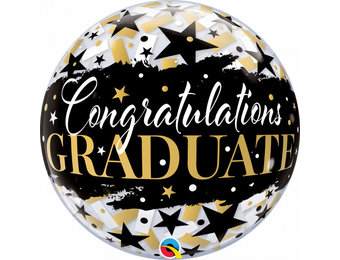 BUBBLE Congratulations Graduate Black Stars - 22"/56cm