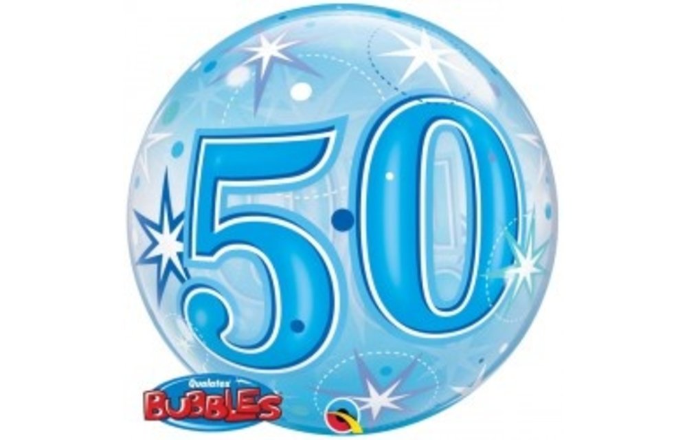 BUBBLE 50 Blue Starburst Sparkle - 22"/56cm