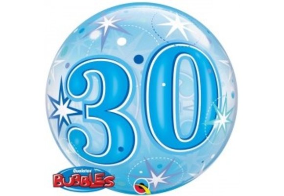 BUBBLE 30 Blue Starburst Sparkle - 22"/56cm