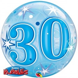 BUBBLE 30 Blue Starburst Sparkle - 22"/56cm