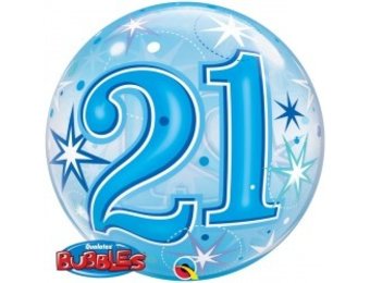 SALE > BUBBLE 21 Blue Starburst Sparkle - 22"/56cm