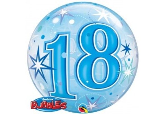 BUBBLE 18 Blue Starburst Sparkle - 22"/56cm