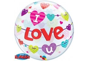 SALE > BUBBLE I Love You Banner Hearts - 22"/56cm