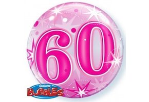 SALE > BUBBLE 60 Pink Starburst Sparkle - 22"/56cm