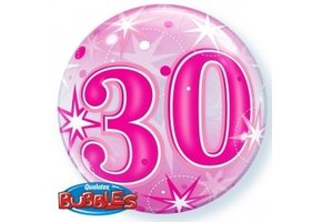 BUBBLE 30 Pink Starburst Sparkle - 22"/56cm