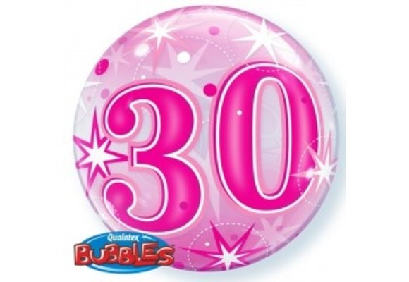 BUBBLE 30 Pink Starburst Sparkle - 22"/56cm