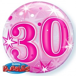 BUBBLE 30 Pink Starburst Sparkle - 22"/56cm