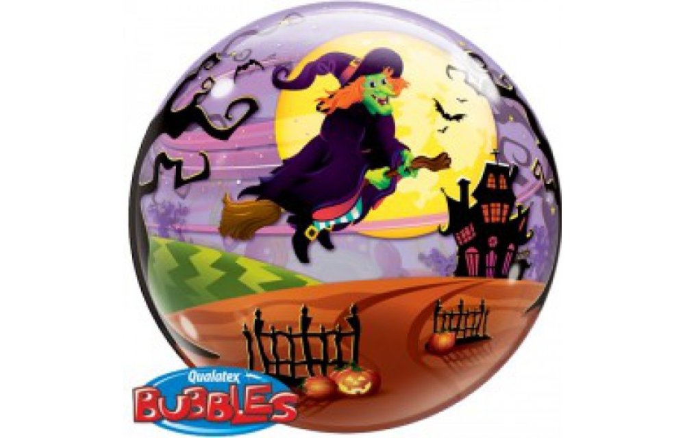 BUBBLE Flying Witch's Spooky Brew - 22 inch - Qualatex - SALE