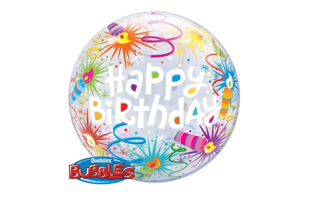 BUBBLE Birthday Lit Candles - 22 inch - Qualatex