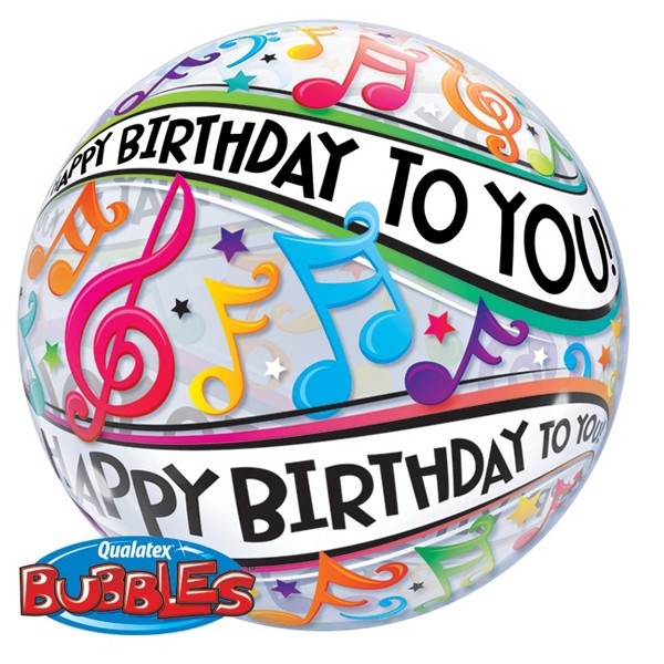 BUBBLE Happy Birthday To You Music Notes - 22"/56cm