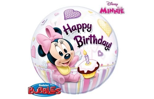 BUBBLE Minnie Mouse 1st Birthday - 22 inch - Qualatex