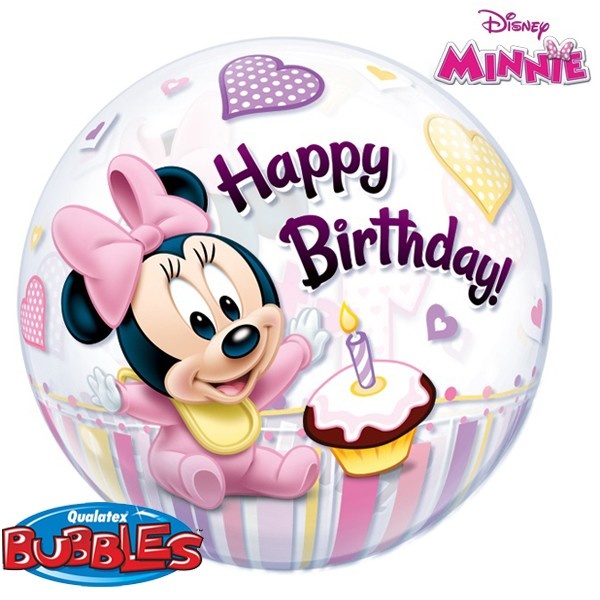 BUBBLE Minnie Mouse 1st Birthday - 22 inch - Qualatex