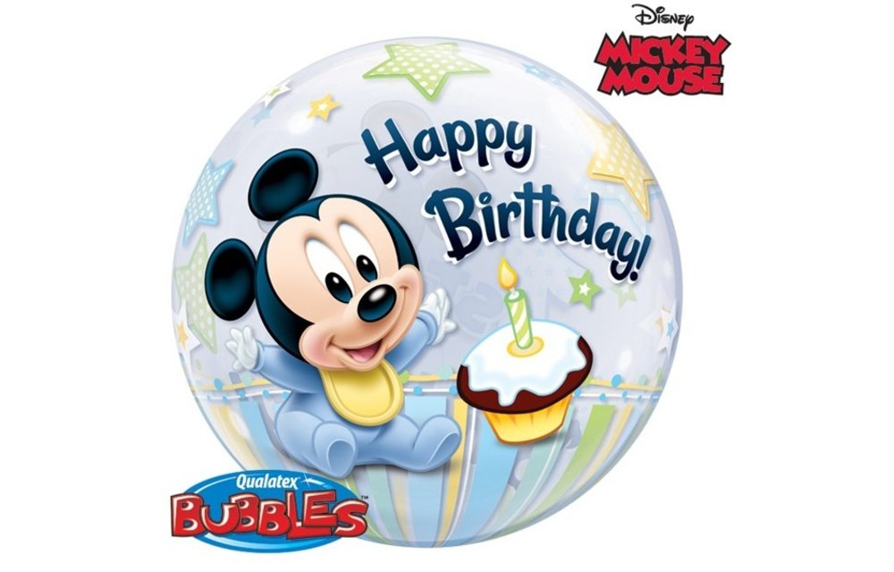 BUBBLE Mickey Mouse 1st Birthday - 22 inch - Qualatex