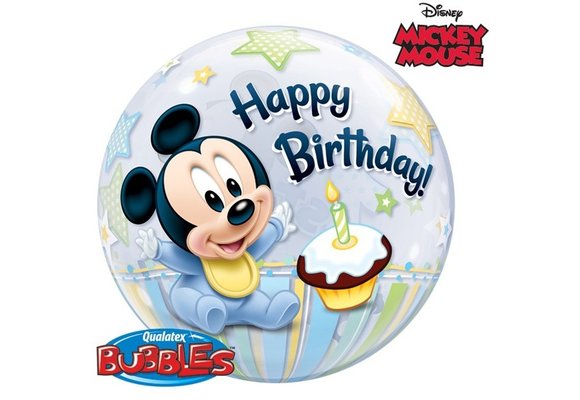BUBBLE Mickey Mouse 1st Birthday - 22 inch - Qualatex