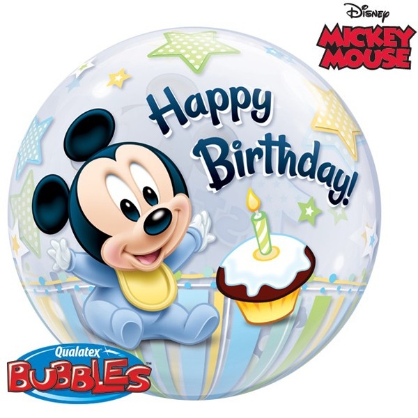 BUBBLE Mickey Mouse 1st Birthday - 22 inch - Qualatex