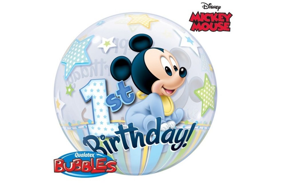 BUBBLE Mickey Mouse 1st Birthday - 22 inch - Qualatex