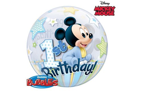 BUBBLE Mickey Mouse 1st Birthday - 22 inch - Qualatex