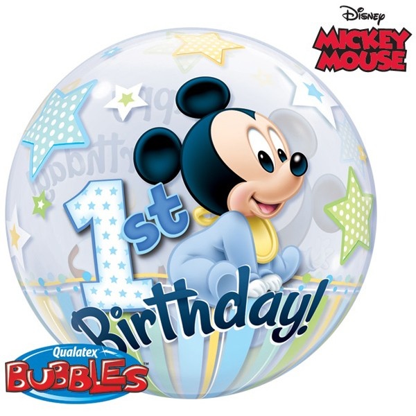 BUBBLE Mickey Mouse 1st Birthday - 22 inch - Qualatex