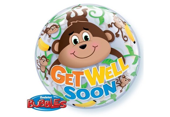 BUBBLE Get Well Monkeys - 22 inch - Qualatex