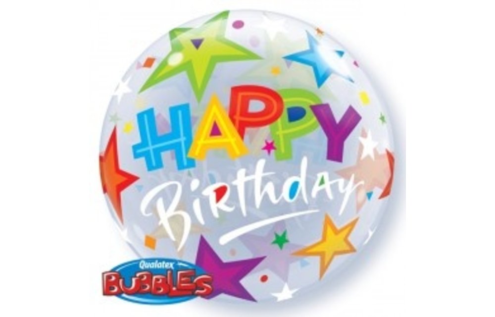 BUBBLE Birthday Brilliant Stars - 22 inch - Qualatex