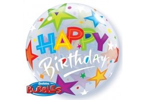 BUBBLE Birthday Brilliant Stars - 22 inch - Qualatex