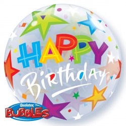 BUBBLE Birthday Brilliant Stars - 22 inch - Qualatex