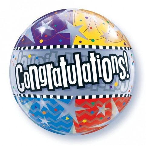 BUBBLE Congratulations! Stars- 22 inch - Qualatex