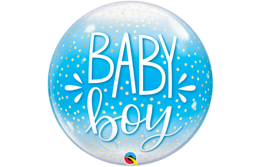 BUBBLE Baby Boy Blue & Confetti Dots - 22 inch - Qualatex