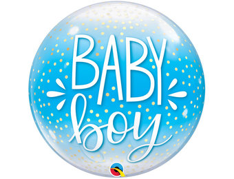 BUBBLE Baby Boy Blue & Confetti Dots - 22"/56cm