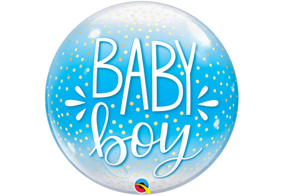 BUBBLE Baby Boy Blue & Confetti Dots - 22"/56cm