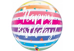 BUBBLE Birthday Bright Rainbow Stripes - 22"/56cm