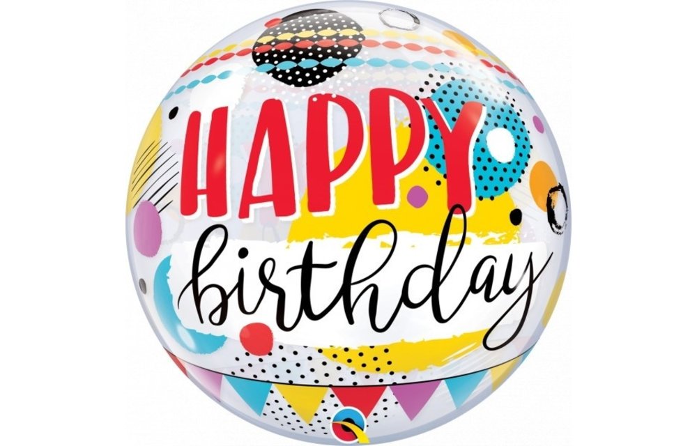 BUBBLE Birthday Circle & Dots Pattern - 22 inch - Qualatex