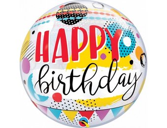 SALE > BUBBLE Birthday Circle & Dots Pattern - 22"/56cm