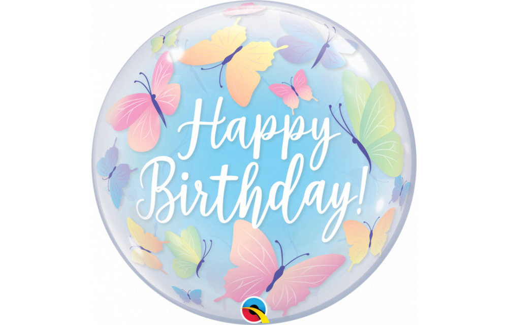 BUBBLE Birthday Soft Butterflies - 22 inch - Qualatex