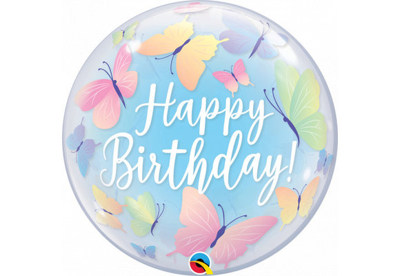 BUBBLE Birthday Soft Butterflies - 22"/56cm